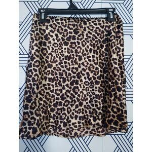 Leopard Print Silky Mini Slip Skirt size S Y2K LUCY PIPPA Coquette Altar'd State